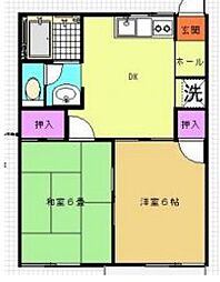 ガーデンTMSB 2DKの間取図画像
