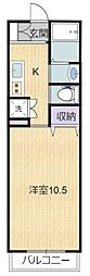 バレンシア 1Kの間取図画像
