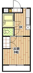 セリーズN 1DKの間取図画像