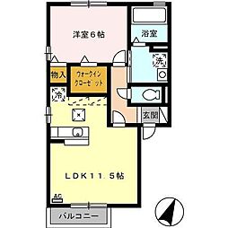 ウィルフィールドA 1LDKの間取図画像