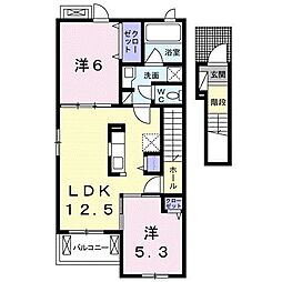 グレイスガーデン2 2LDKの間取図画像