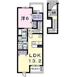 グラン・ブルーB 1LDKの間取図画像