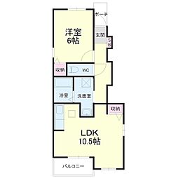 笠麓館北 1LDKの間取図画像