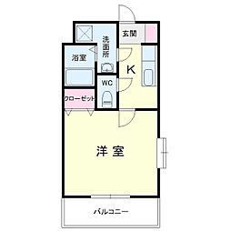 Sentiero杉谷 1Kの間取図画像