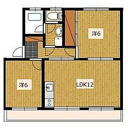 K.Tハイツ 2LDKの間取図画像