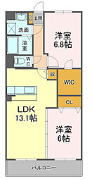シャルマン2 2LDKの間取図画像