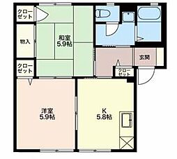 ジョワイユ 2Kの間取図画像