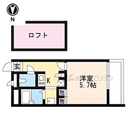 レオパレスタチバナ 3階1Kの間取り