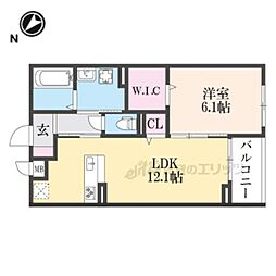 JR片町線(学研都市線) 寝屋川公園駅 徒歩7分の賃貸アパート 3階1LDKの間取り