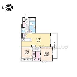 シャーメゾン　レソール 3階2LDKの間取り