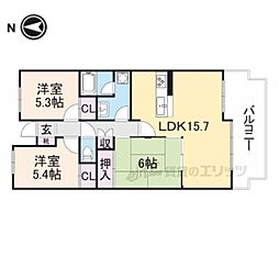 CERES学園前 5階3LDKの間取り