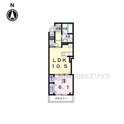 Ｓｕｎｌｉｔ大和郡山 3階1LDKの間取り