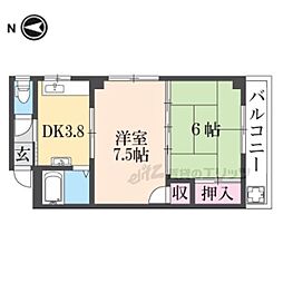 レジデンスパール 2階2Kの間取り