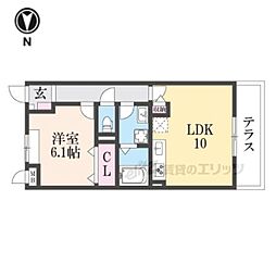 インペリアルライフ 3階1LDKの間取り