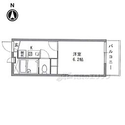 レオパレスオキツモ 3階1Kの間取り
