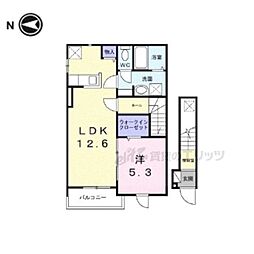 ゴールドメゾン 2階1LDKの間取り
