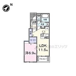 フラン・ソレイユ 学園前 1LDKの間取図画像