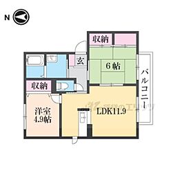 エフ・メゾンA 2LDKの間取図画像