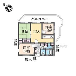 ふぁみーゆ生駒 3DKの間取図画像