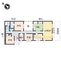 ロイヤルヒルズ東生駒A棟 4LDKの間取図画像