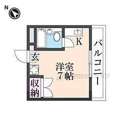 ハイツ内田 ワンルームの間取図画像