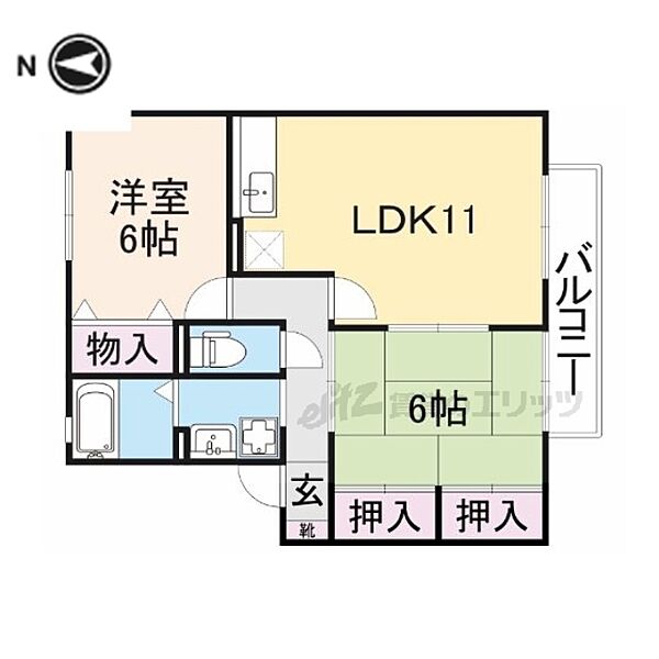 奈良県奈良市学園中５丁目(賃貸アパート2LDK・2階・55.16㎡)の写真 その2