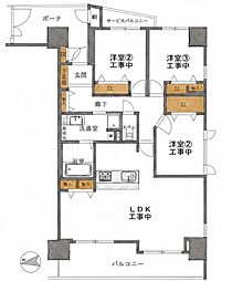 メロディーハイム鶴見パークオアシス 3LDKの間取図画像