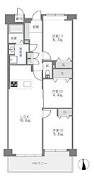 ライオンズマンション若江東壱番館 3LDKの間取図画像