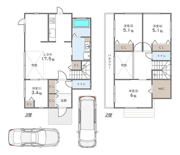 中古一戸建：大和郡山市千日町(4LDK)の間取り