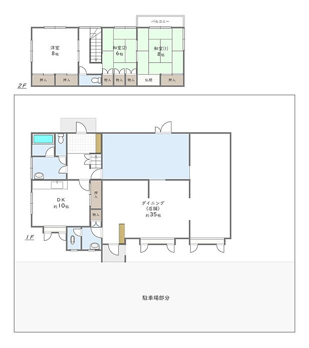 中古一戸建：すずらん台西１番町(3DK)の間取り