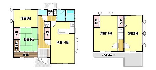 全室6帖以上のゆとりある使いやすい間取りです