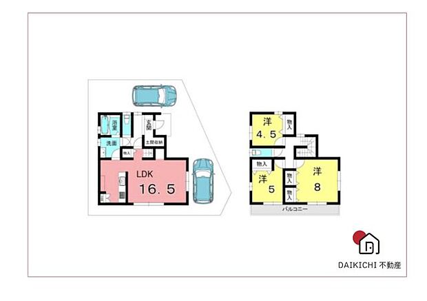 北本市中丸2丁目　中古戸建(3LDK)の間取り