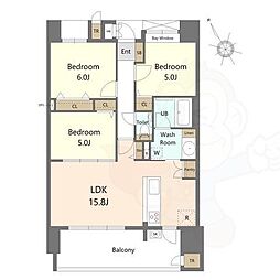 S-RESIDENCE愛宕SOUTH 3LDKの間取図画像