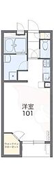 レオネクストみやこ385 1Kの間取図画像