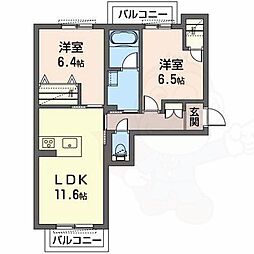 シャーメゾンステラ 2LDKの間取図画像