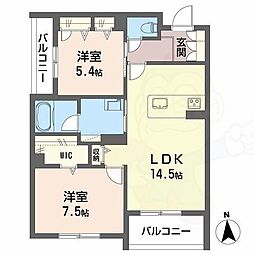 シャーメゾンラフォレ 2LDKの間取図画像