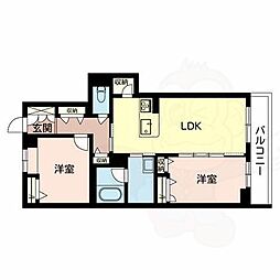 シャーメゾンブリランテ橿原 2LDKの間取図画像