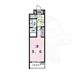 ハルズHINODE 1Kの間取図画像