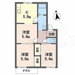 タウニィーエスティ 3Kの間取図画像