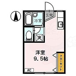 コーポまつかさ 1Kの間取図画像