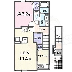グランジェルメ 1LDKの間取図画像