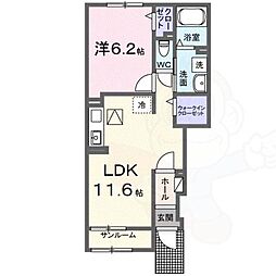 グランジェルメ 1LDKの間取図画像