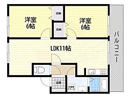 メゾン・コンフォート 2LDKの間取図画像