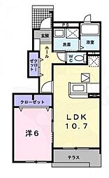 フォーシーズンE 1LDKの間取図画像