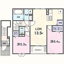 マノワール磯城 2LDKの間取図画像