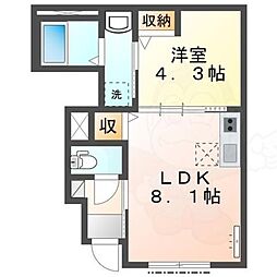 仮)桜井市大福新築アパート 1LDKの間取図画像