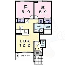 ノイ・エルンテ 2LDKの間取図画像