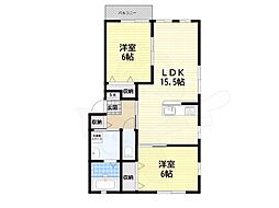 ディアメゾン 2LDKの間取図画像
