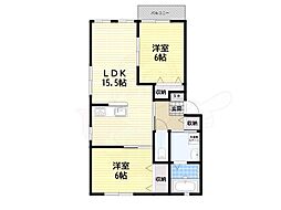 ディアメゾン 2LDKの間取図画像