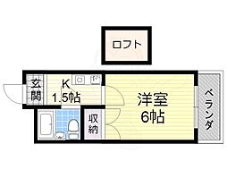 オリエントシルク 1Kの間取図画像